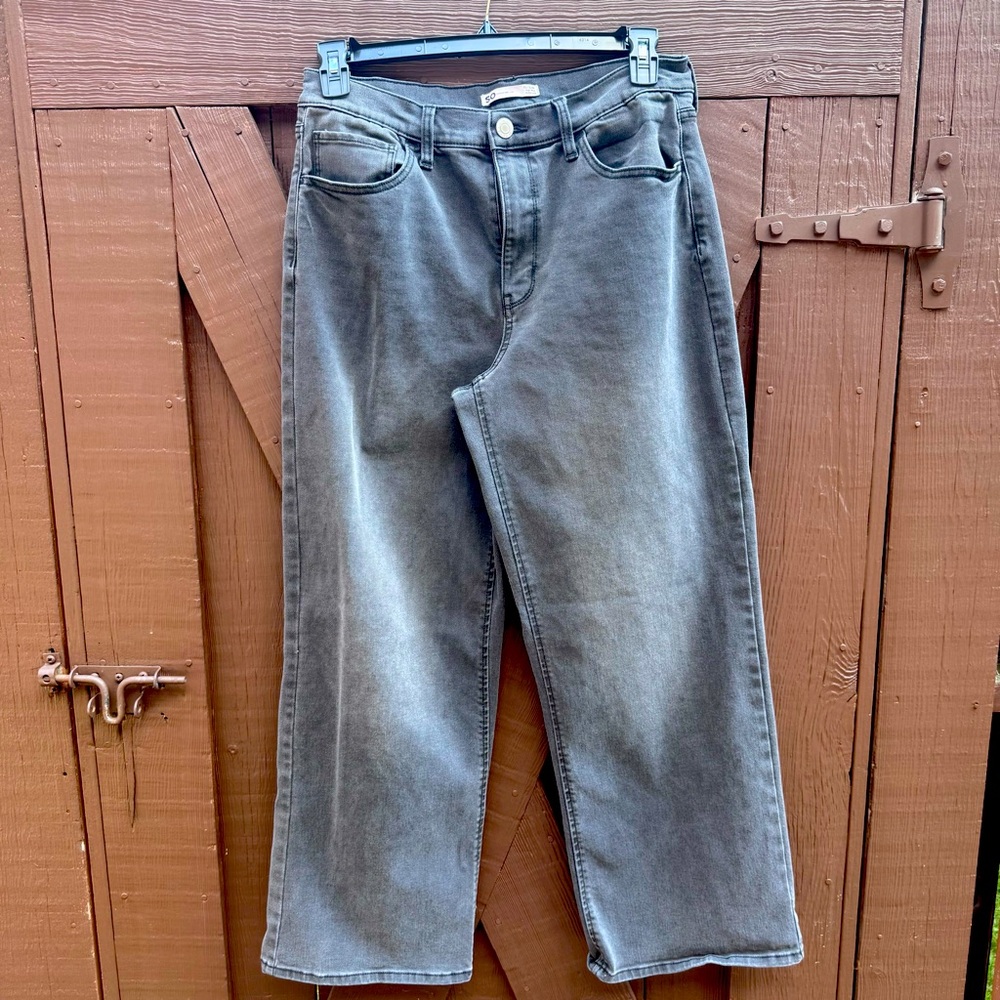 Juniors‎ High Rise Wide Leg Light Charcoal Denim Jeans 15/33W Skater Downtown